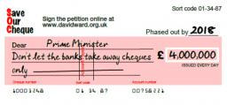 Save Our Cheque petition