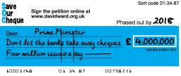 Save Our Cheque Save Our Cheque