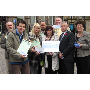 David Ward MP with Save Our Cheque Team, Bradford