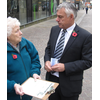 David Ward MP collects signitures to the 'Save Our Cheque' campaign
