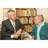 David with elderly lady
