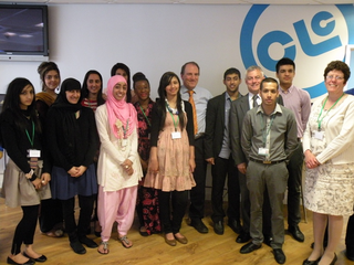 David Ward and Simon Hughes with Carlton Bolling students and staff