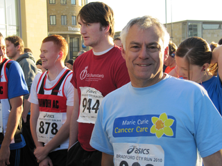 David Ward at the start of the Bradford Half Marathon
