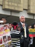 David Ward speaking in Centenary Square