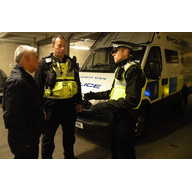 from left to right) – David Ward MP with PC Neil Thornton and Sergeant Osman Dillon