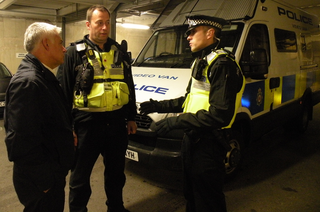 from left to right) – David Ward MP with PC Neil Thornton and Sergeant Osman Dillon