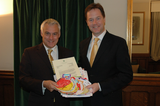 David Presenting the Send My Friend to School petition to Nick Clegg