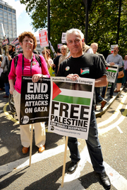 David Ward MP at the Gaza protest 09/08/2014